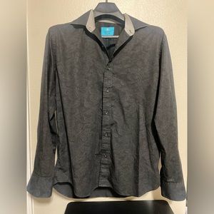Used Christian Aujard/Paris Mens Black Paisley Button down size L